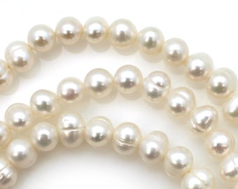 Freshwater Pearl Strand-Creamy White, Round Freshwater Pearl Beads- 5.5-7mm- Commercial Grade, About 65 Pearls - SKU: 301036