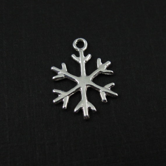 925 Sterling Silver Charm, Snowflake Charm, Christmas Charm