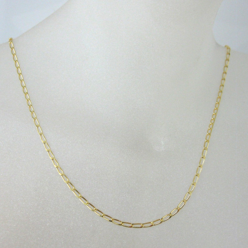 Gold Necklace, Bracelet, Anklet Gold Plated Chain, Vermeil Sterling Silver Chain Diamond Cut Curb Chain 4mm All Sizes SKU: 601008-VM image 5