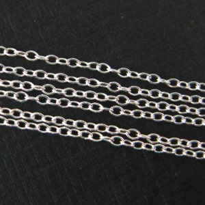 Cable Chain Sterling Silver Chain Bulk , Unfinished Chain Small Cable Oval 15 feet or 180 inches SKU: 101044 image 1
