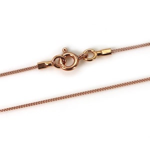 Rose Gold plated 925 Sterling silver Necklace, Rose Gold Chain Necklace -Tiny Curb Chain, Fine Dainty Chain (16-36") (1 pc) - SKU: 601001-RG