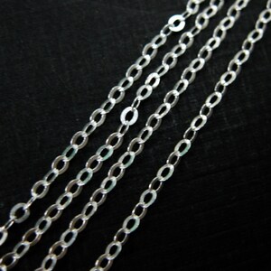 925 Sterling Silver Unfinished Bulk Chain, Cable Flat Oval  ( 3 feet  or 36 inches) - SKU: 101021