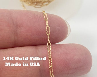 14k Gold Filled Chains for Jewelry Making- Permanent Jewelry Chain Supplies- Krinkle Chain-Up to 30% OFF - sku: 101071GF