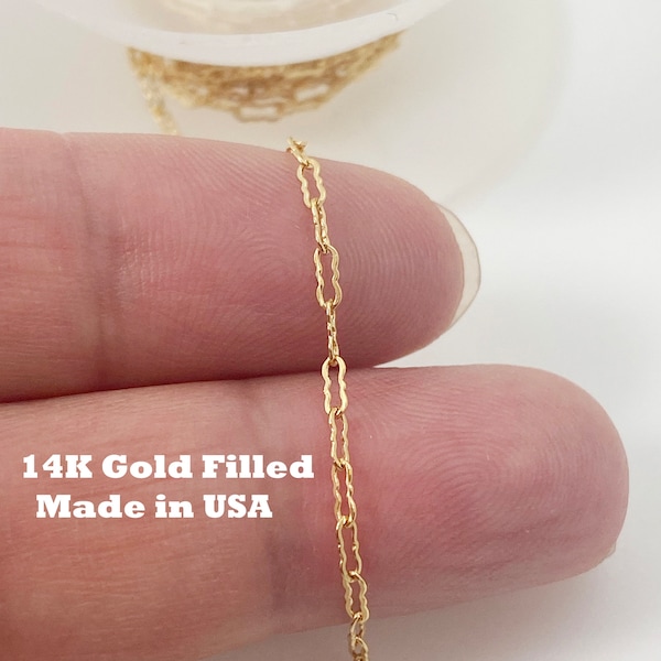 14k Gold Filled Chains for Jewelry Making- Permanent Jewelry Chain Supplies- Krinkle Chain-Up to 30% OFF - sku: 101071GF
