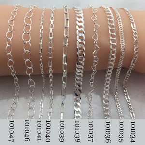 Sterling Silver Chain By The Foot, Jewelry Making Bulk Chain for Permanent Jewelry,Wholesale Bulk Chain More than 50 styles image 6