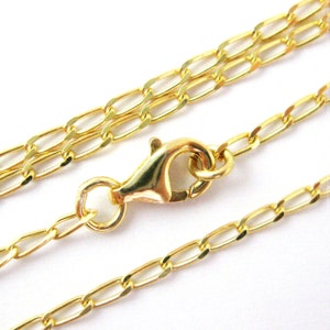 Gold Necklace - Gold Plated Chain, Vermeil Sterling Silver Necklace Chain - Diamond Cut Curb Chain 4mm (26 inches) - SKU: 601008-VM-26