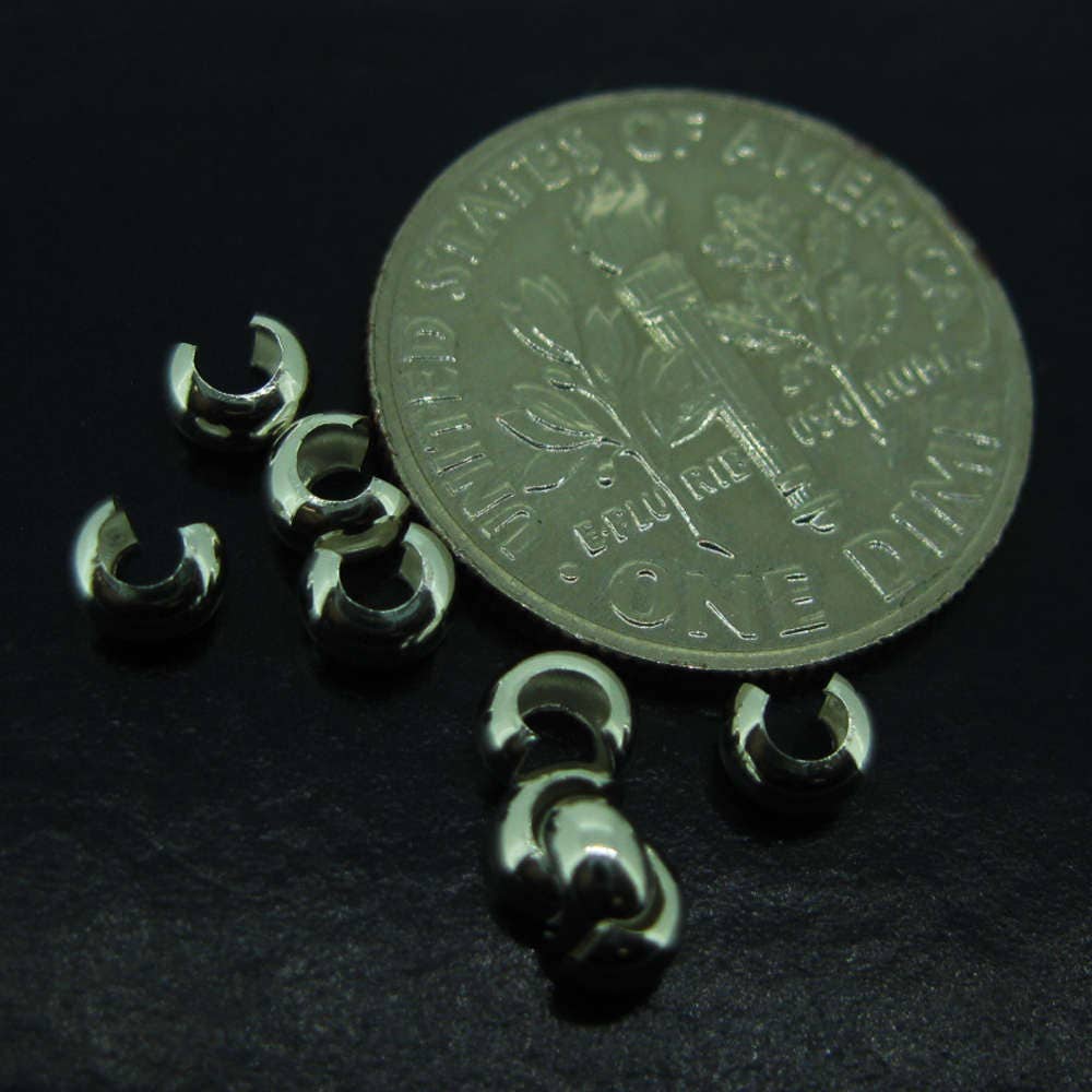 20pcs Jewelry Findings-3mm Crimp Bead Cover,crimp Cover ,jewelry Making  Supplies ,sterling Silver or Gold Filled pack of 20 SKU: 213005 