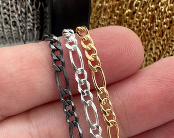 3.8mm Figaro Chain - .925 Sterling Silver