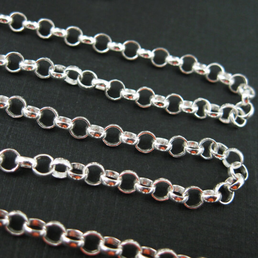 thumbnail image 2 of Beadunion 3.5mm Sterling Silver Rolo Chain – Sold By The Foot, Made In Italy For Jewelry Making 2 of 2
