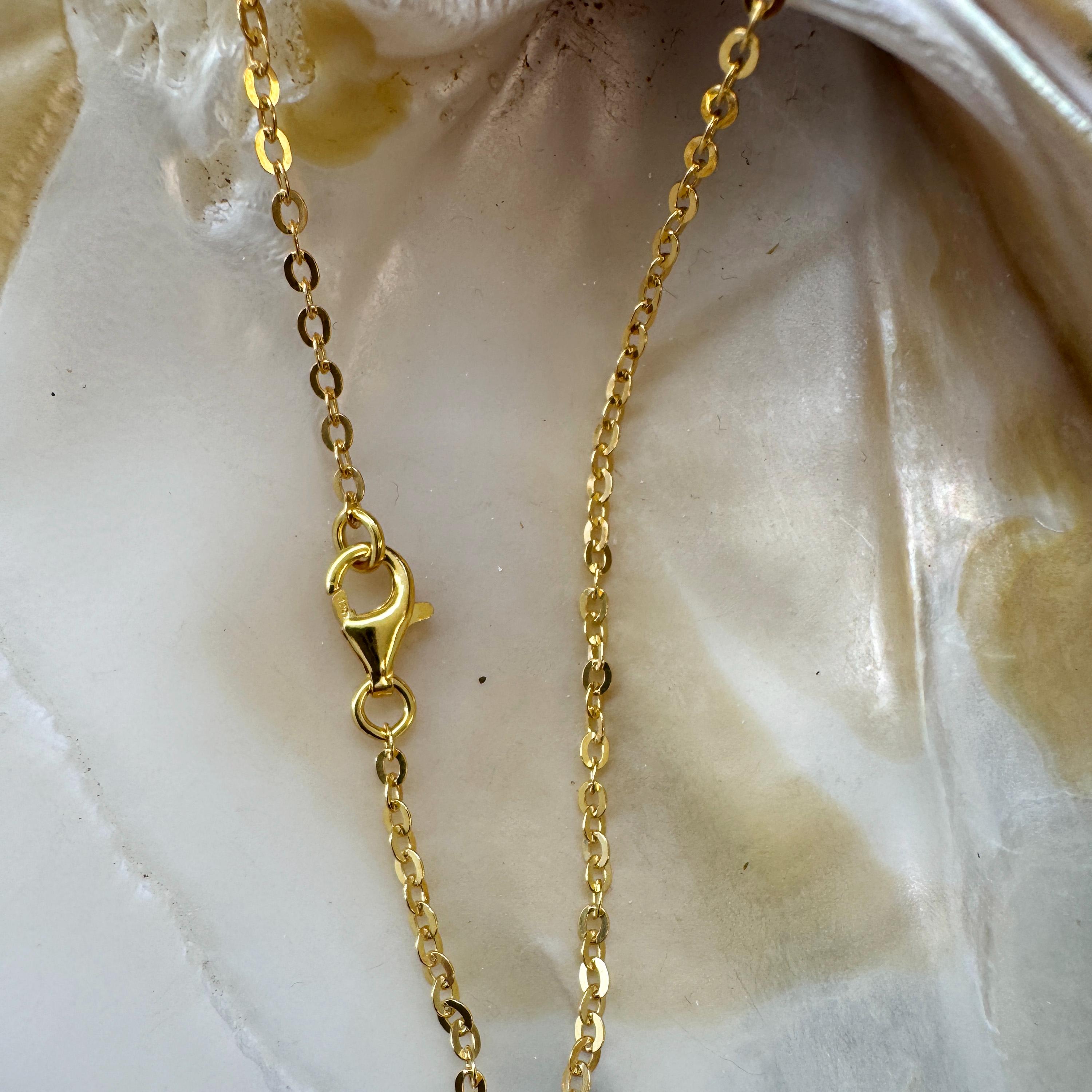 Gold Over Sterling Silver Strong Flat Cable Chain Finished