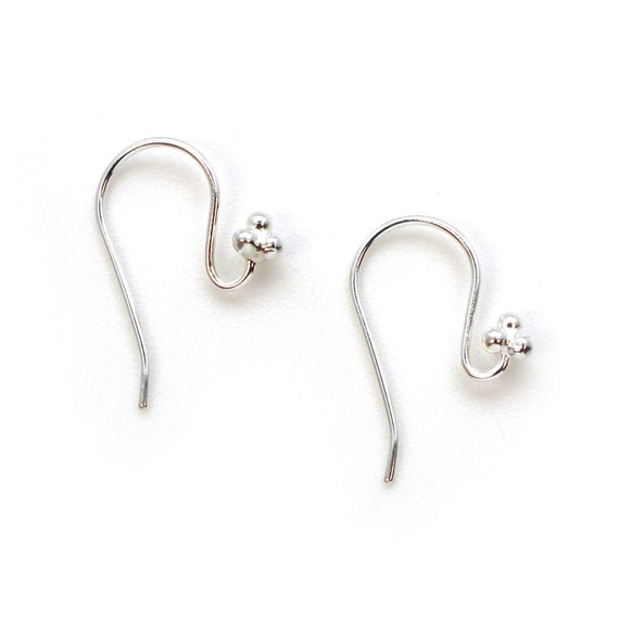 2) pcs BEST Sterling Silver FRENCH Earring Hooks 20 Gauge Wire Ball End  Vintage