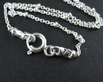 Sterling Silver Beaded Satellite Ball Chain Necklace for Pendant,Bracelet or Anklet -  (7.5 - 36 inches) Gift idea