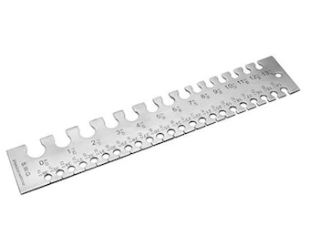 Regla medidora de calibre de alambre, acero inoxidable, calibre S.W.G., para medir alambre y accesorios, forma redonda o rectangular.