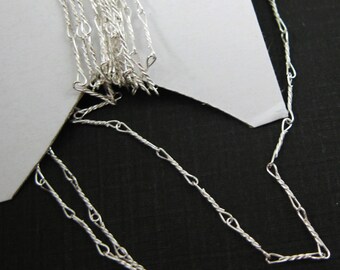 Sterling Silver Chain-Silver Bulk Chain, Delicate Chain,Fine Fancy Twisted Chain-6.7mm-Jewelry Supplies Wholesale (3 feet)