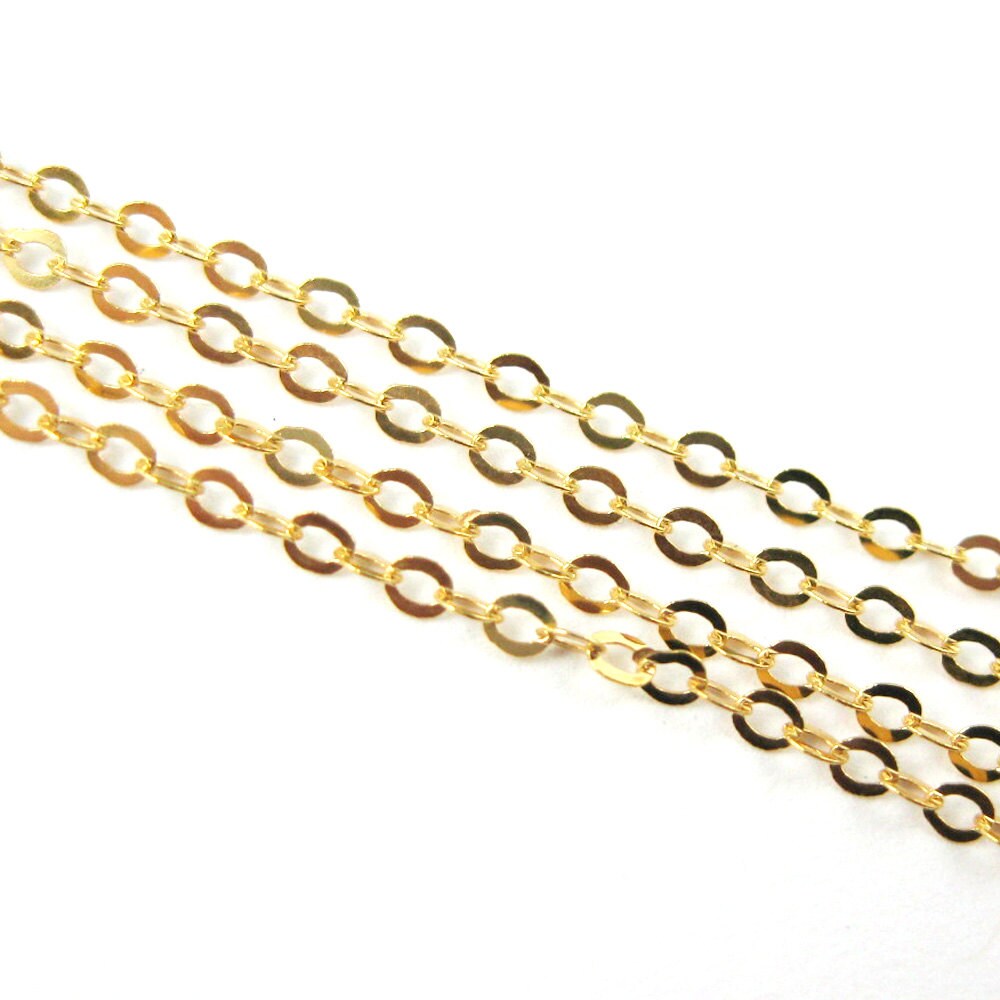 22k Gold Plated 925 Sterling silver box chain sold by the foot and