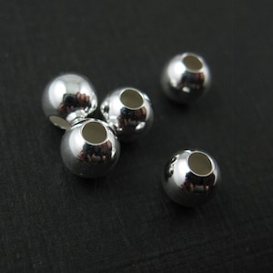 Sterling Silver Beads-Sterling Silver Spacers-Sterling Silver Findings-Smooth Round Beads-6 mm-Jewelry Making Supply-6mm Round Spacer Beads