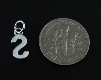 Sterling Silver Charm - Initial, Smooth Letter Charms ( Letter S ) - SKU: 201057-S