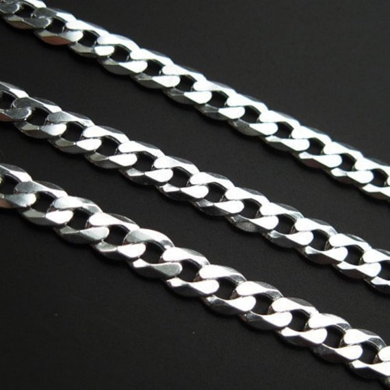 Sterling Silver Chain Chunky Diamond 