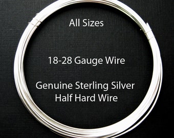 925 Sterling Silver Half Hard Wire-18,20,24,26,28Ga-Wire Wrapping Wire-Findings Made in the USA-Bulk Jewelry Making Supplies-Wholesale Wire