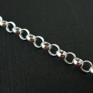Sterling Silver Chain-Sterling Silver Bulk Chain,Jewelry Making Chain,Unfinished Bulk Chain by the foot-Rolo Chain-3.5mm(3 feet) SKU: 101003