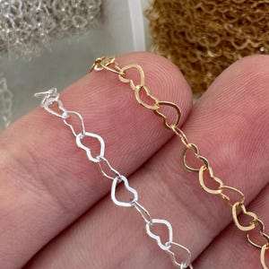 Gold oder Silber herzförmige Flachkabel Kette-Bulk-Kette durch den Fuß-Schmuck machen Kette-Permanent Schmuck Kette-Bulk Schmuck Zubehör-