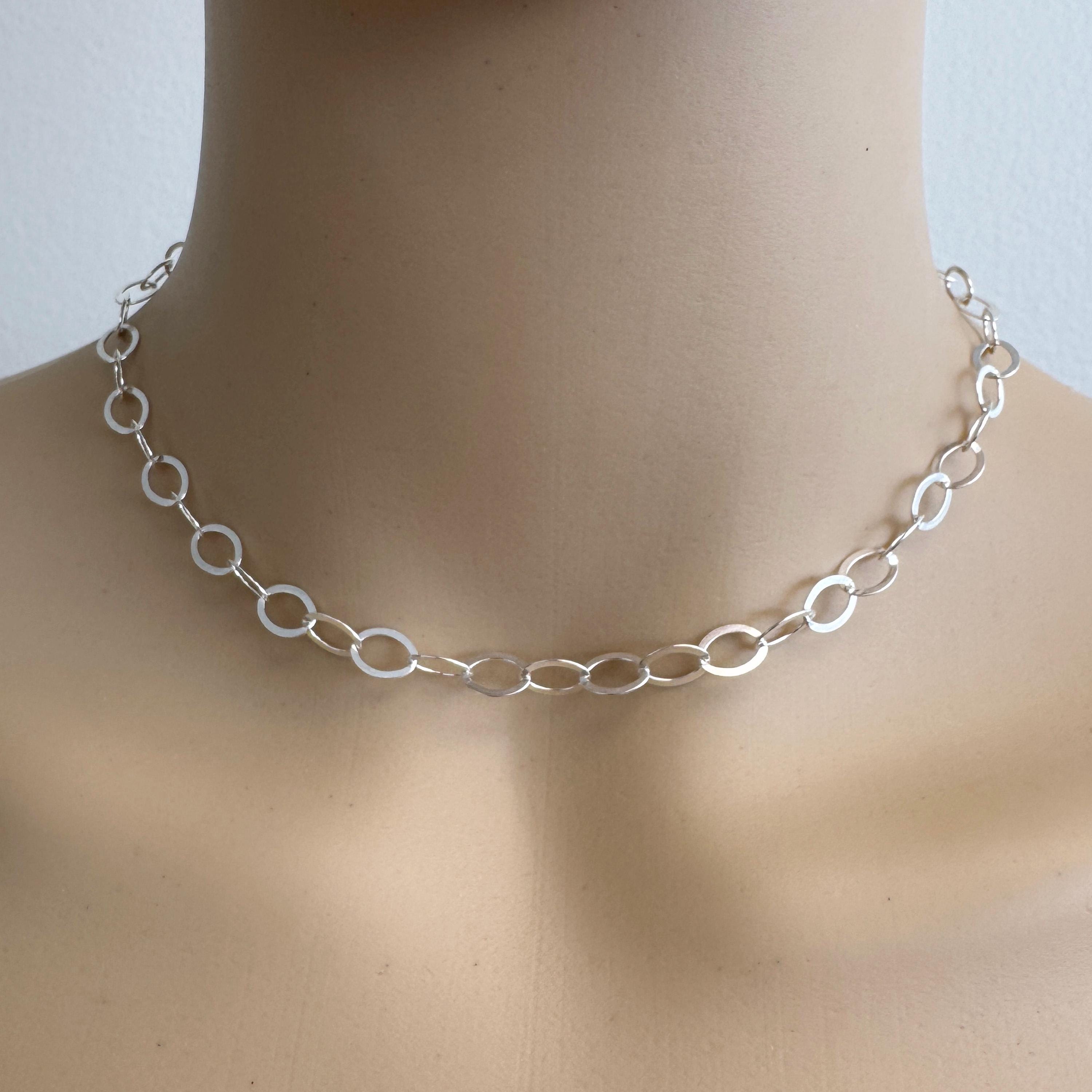 Sterling Silver Cable Chain Necklace - Extra Long Necklace - Big 