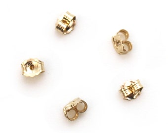 Gold Filled Butterfly Backs,  1/20 14K Gold Filled Earring Postback Earnuts, Butterfly Post Backs, Earnuts (5 pairs) SKU: 203075-GF