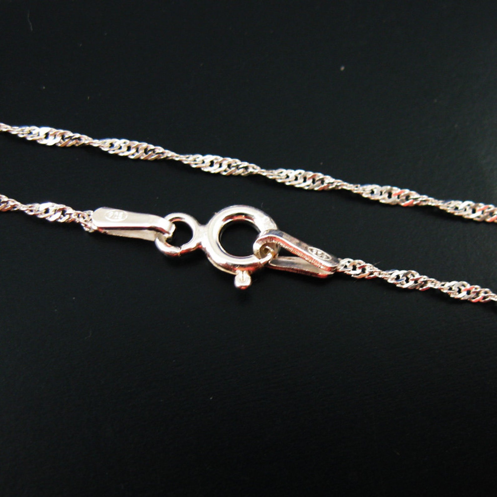 925 Sterling Silver Chain Necklace Singapore Chain Finished, Ready to