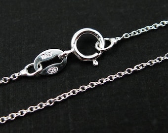 Sterling Silver Necklace, 925 Sterling silver Chain, Tiny Plain Cable Oval-Exra Long Finished Necklace - 30 inches (1 pcs) - SKU: 601009-30