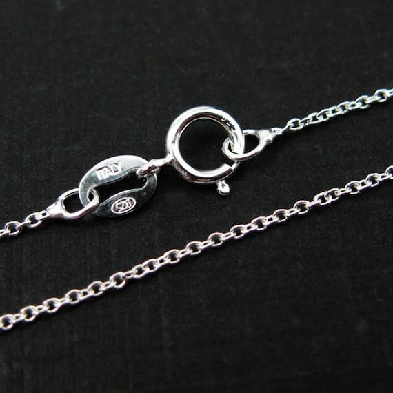 Sterling Silver Necklace, 925 Sterling silver Chain, Tiny Plain Cable Oval-Exra Long Finished Necklace - 30 inches (1 pcs) - SKU: 601009-30