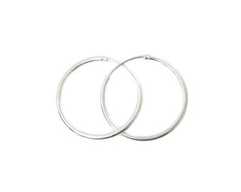 Sterling Silver 25mm Earring Hoops (Sold per pair) - SKU: 203001-25