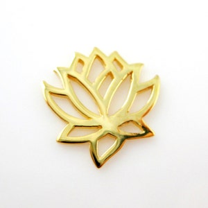 Lotus Charm-Gold Vermeil Charm-Lotusblüten Charm-Vergoldetes Sterling Silber Lotusblüten Charm-Lotusblüten Verbinder-(1 Stk)SKU:201222-VM
