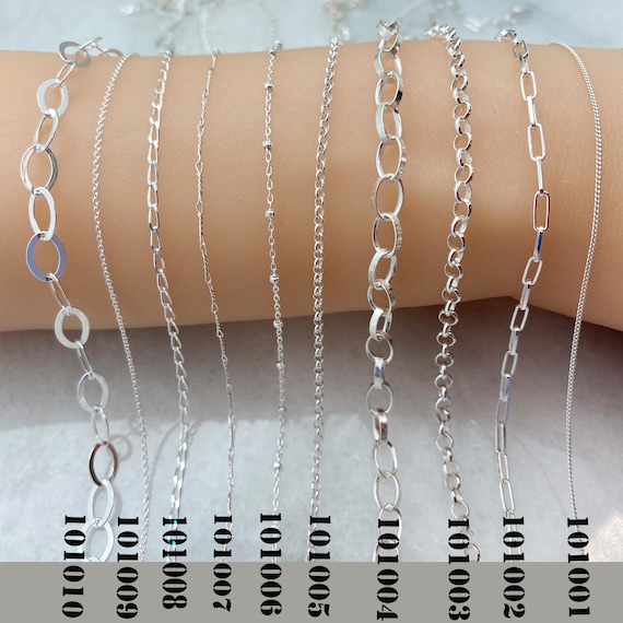 Sterling Silver Chain by the Foot Jewelry Making Bulk Chain for Permanent Jewelry wholesale Bulk Chain more Than 50 Styles Etsy