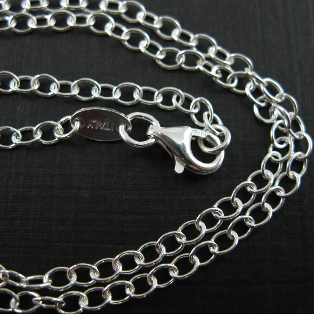 925 Sterling Silber 4,4mm Sparkle Cut Büroklammer Kette Halskette Kette Halskette Fur Frauen Und Manner Lange 16 Bis 24