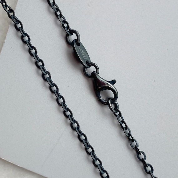 Oxidized Sterling Silver Strong Flat Cable with a size of 2.3mm