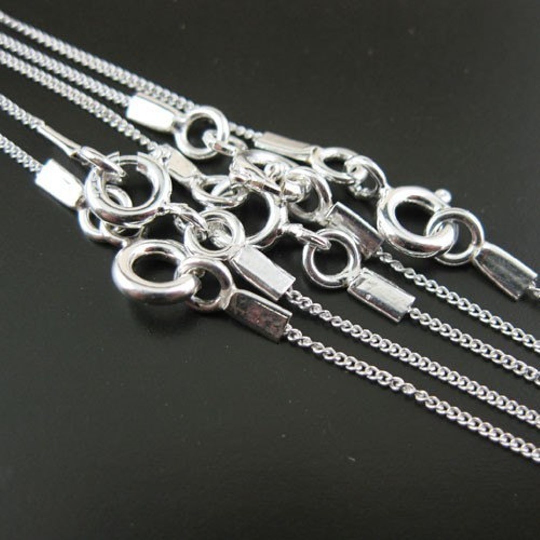 925 Sterling Silver Necklace, Sterling Silver Chain Necklace tiny Curb