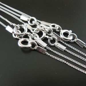 925 Sterling silver Necklace, Sterling Silver Chain Necklace -Tiny Curb Chain (16",18",20",22",24",26",28",30",36") (1 piece) - SKU: 601001