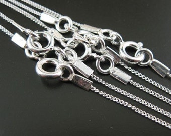 925 Sterling silver Necklace, Sterling Silver Chain Necklace -Tiny Curb Chain (16",18",20",22",24",26",28",30",36") (1 piece) - SKU: 601001