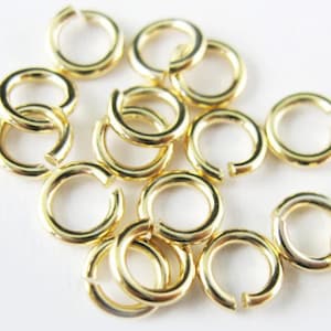 Vermeil Jump Rings,Jumprings-Gold Findings- 18K gold plated over Sterling Silver Jump Rings - 19 ga - 6mm (20pcs) SKU: 205119-060VM