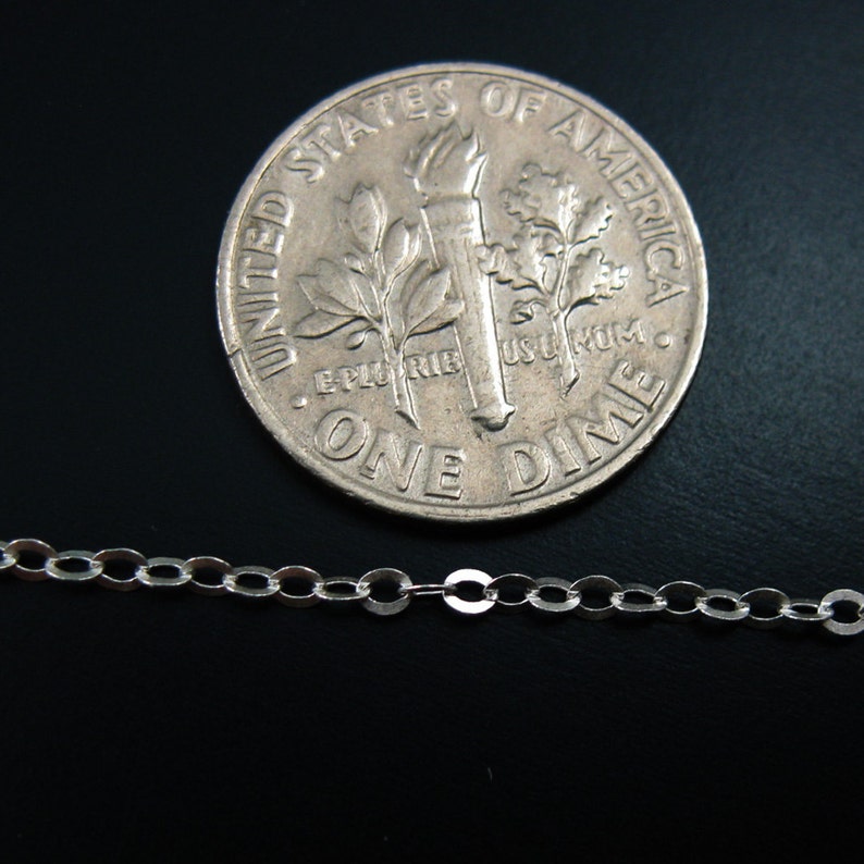 Flat Cable Chain Unfinished Bulk Chain 12 feet Sterling Silver Chain - SKU: 101021