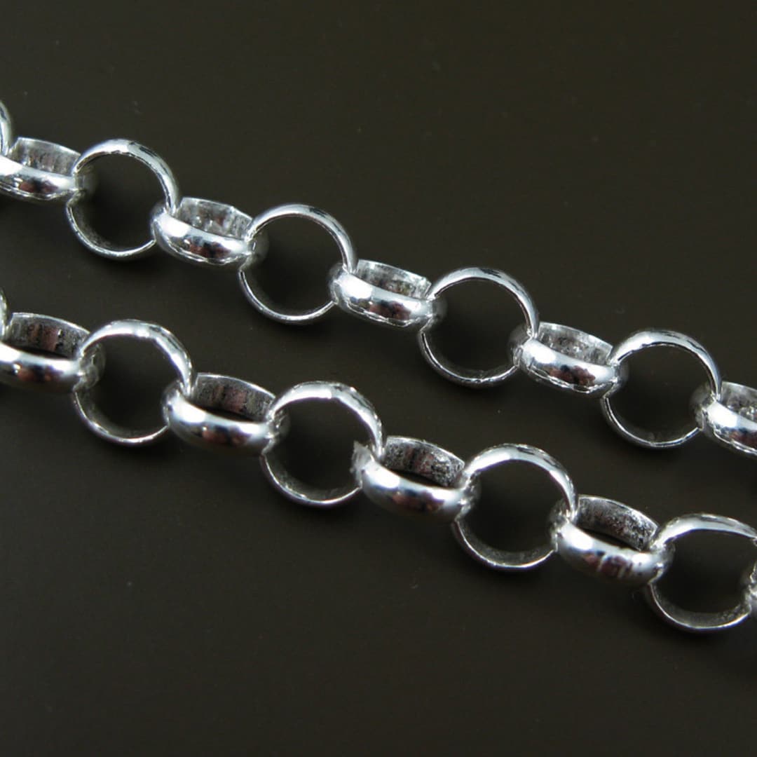 Sterling Silver Chainsterling Silver Huge Rolo Etsy