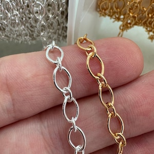 1+1 Oval Cable Chain-Bulk Unfinished Chain By The Foot-Permanent Jewelry-Jewelry Supplies-Bulk Jewelry Chains-Sterling Silver Or Gold Filled