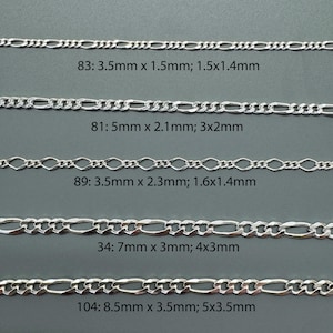925 Sterling Silver Bulk Chains By The Foot-Permanent Jewelry-Unfinished Jewelry Making Chains-Jewelry Supplies-Over 100 Different Styles image 16