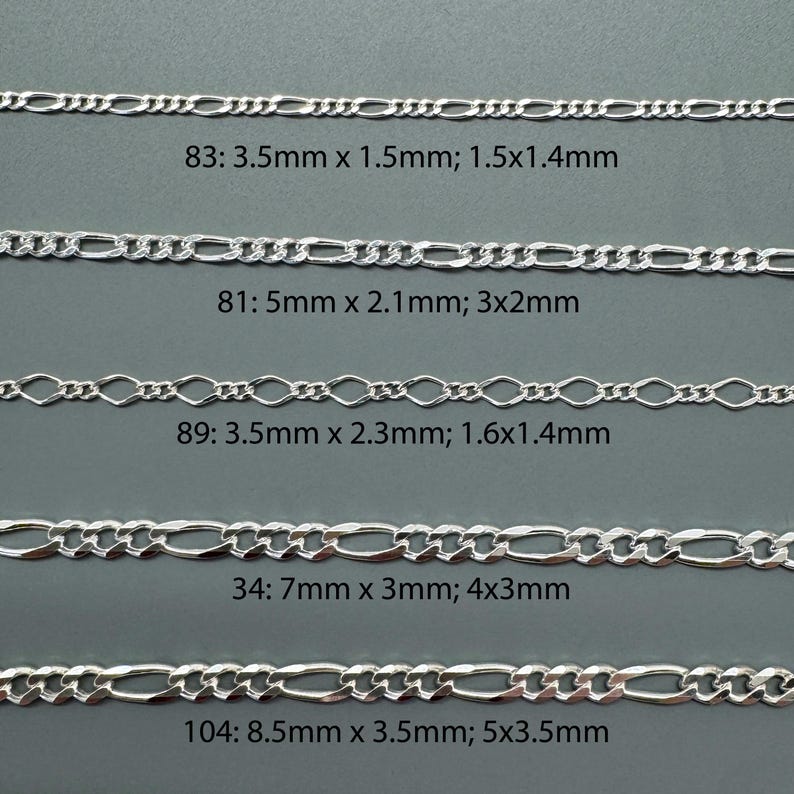 925 Sterling Silver Bulk Chains By The Foot-Permanent Jewelry-Unfinished Jewelry Making Chains-Jewelry Supplies-Over 100 Different Styles image 16