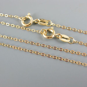 Gold Necklace,Gold Chain-22K Gold Plated,Vermeil,Sterling silver Chain-Cable Flat Oval-Finished Necklace-20 inches(1 pc) SKU: 601043-VM-20