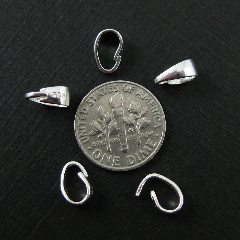 Bail, 925 Sterling Silver Bail, Jewelry and Beading Supplies Simple Smooth Classic Bail Connector Findings 8.5mm SKU: 219012 image 4