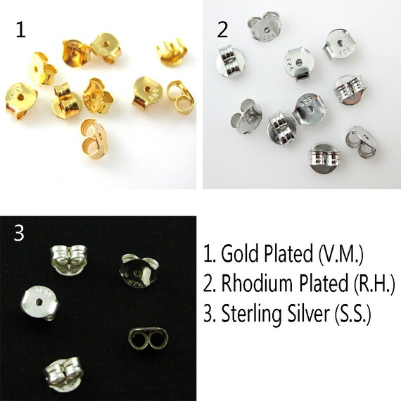 100 x Silver Plated Butterfly Earring Backs Earnuts//Stoppers