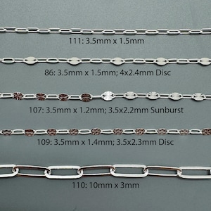 925 Sterling Silver Bulk Chains By The Foot-Permanent Jewelry-Unfinished Jewelry Making Chains-Jewelry Supplies-Over 100 Different Styles image 18
