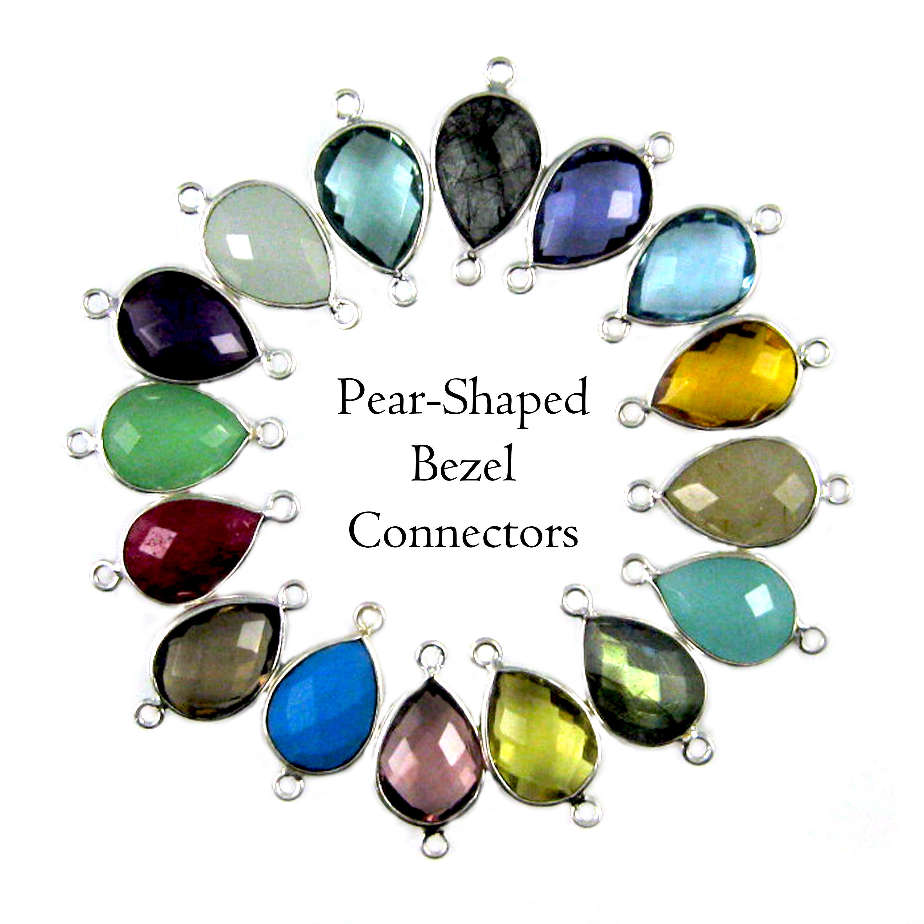 Bezel Connectors,gemstone Connectors,gemstone Bezel Set-sterling