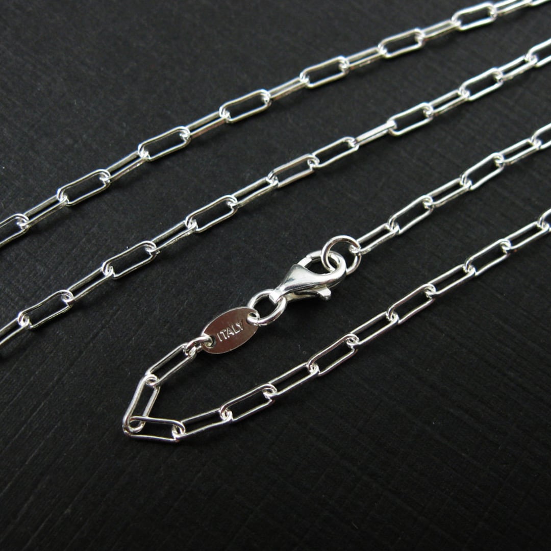 アクセサリー Silver chain long necklace Sterling Silver Necklace - 925 Sterling Silver- Long